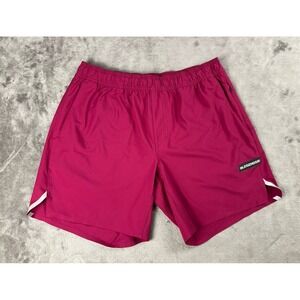 LEGENDS Shorts Mens L Relay Linerless 7" Maroon Red Athletic Workout Drawstring